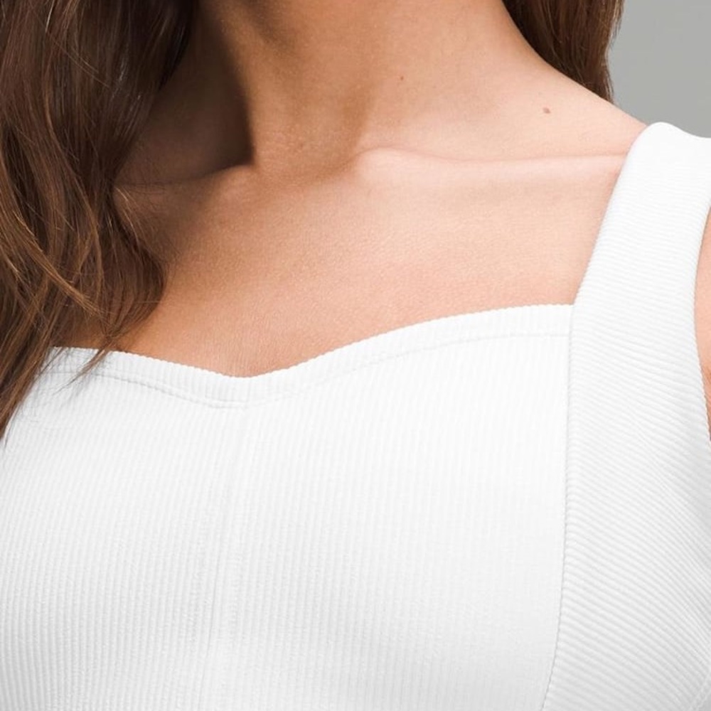 White Ribbed Women's Top - Picture 4 of 6